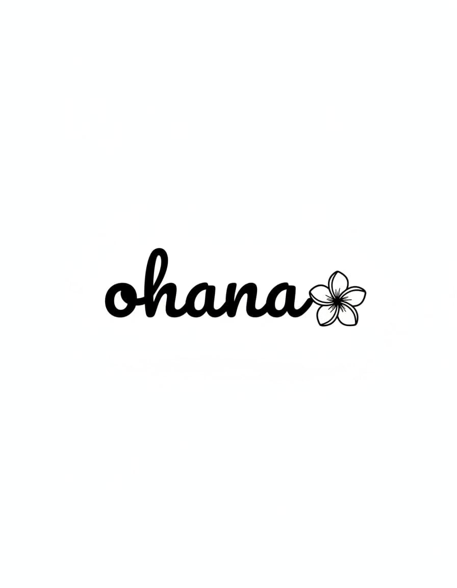 Ohana Script Temporary Tattoo — view 1