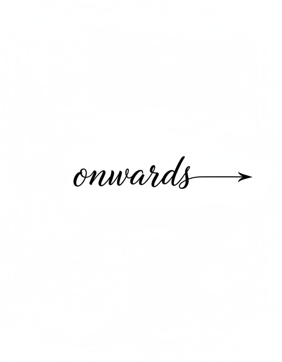 Onwards Arrow Script Temporary Tattoo — view 1