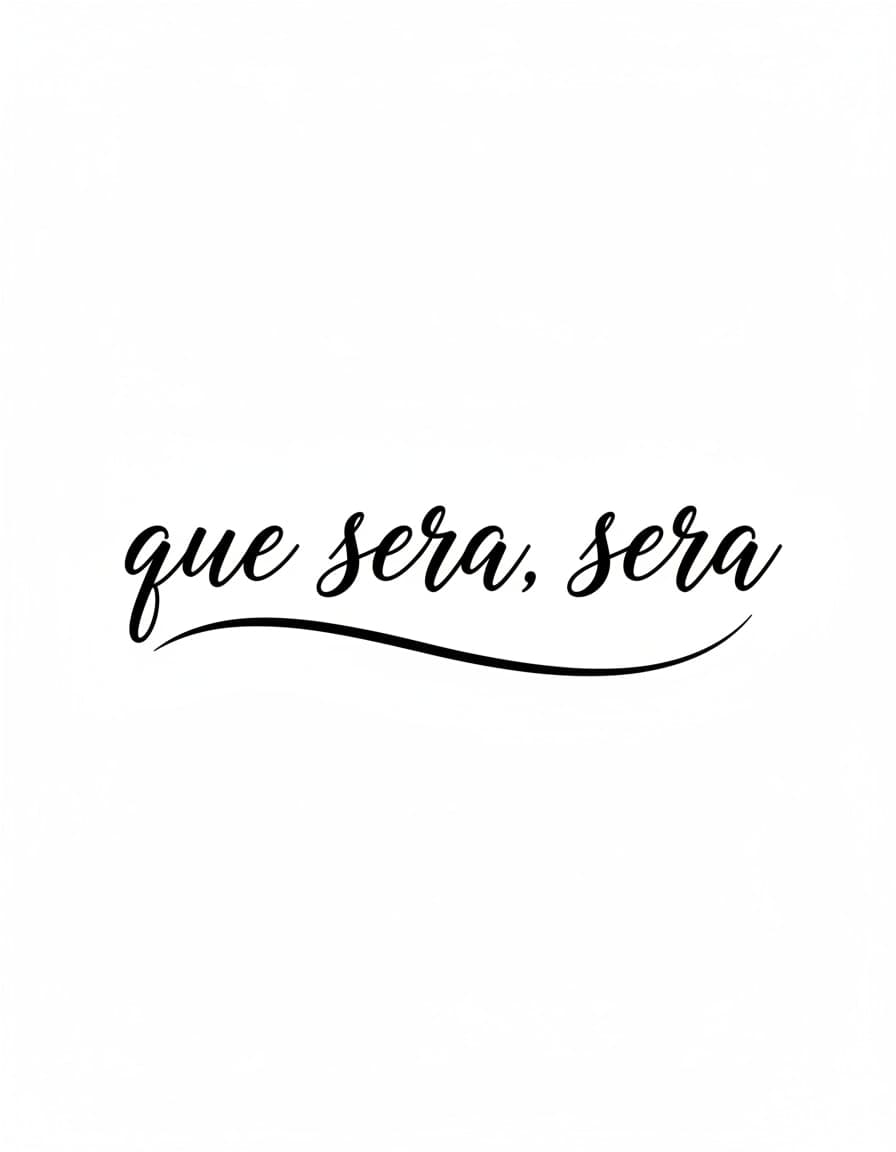 Que Sera Sera Script Temporary Tattoo — view 1