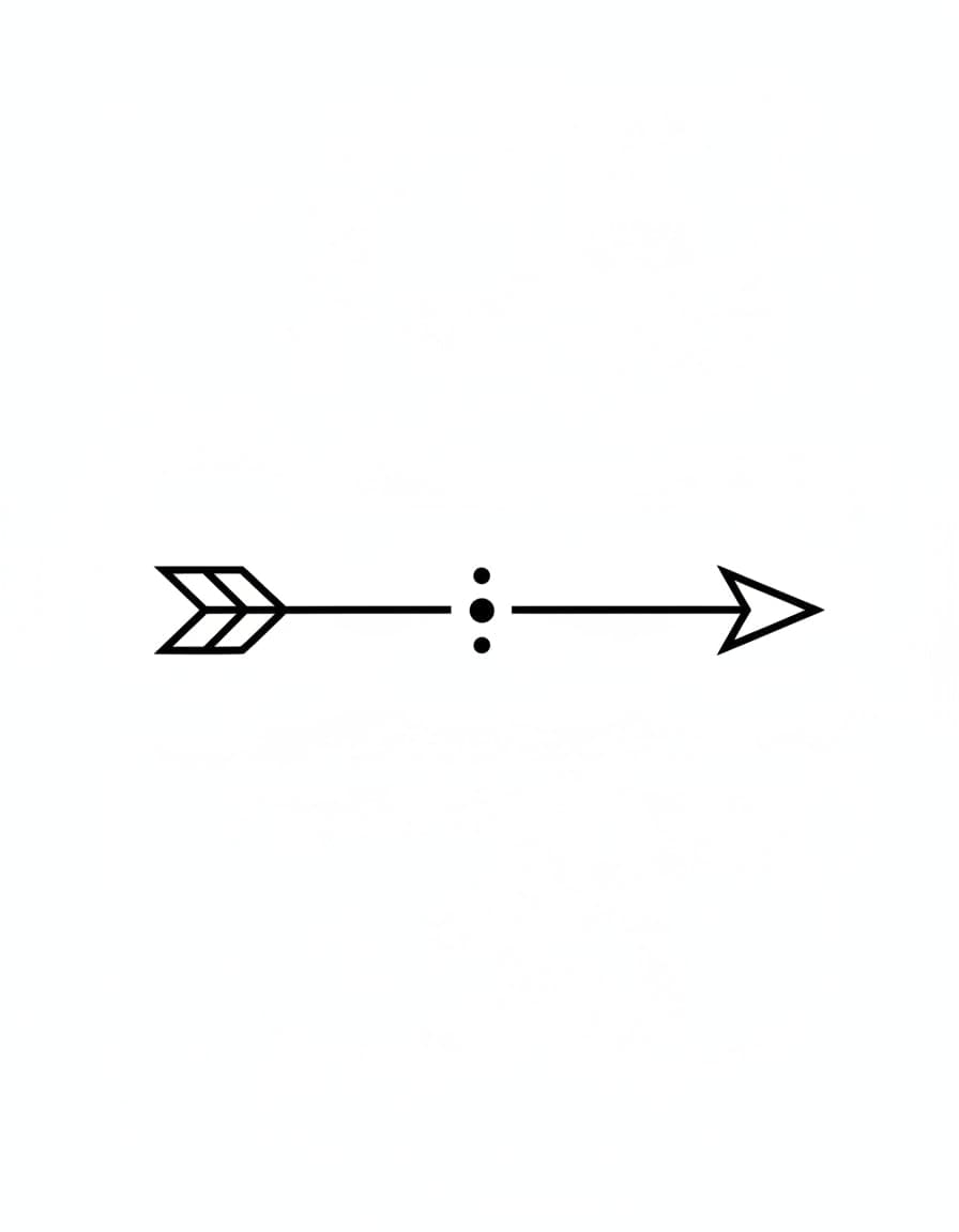 Minimalist Arrow Semicolon Temporary Tattoo — view 1
