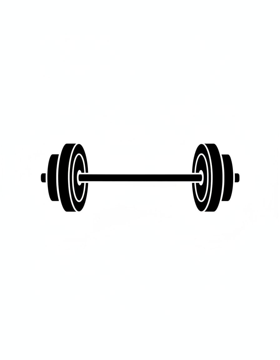 Minimalist Barbell Line Temporary Tattoo — view 1