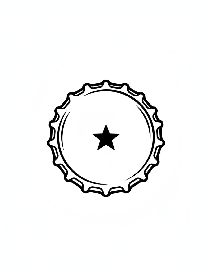 Minimalist Bottle Cap Star Temporary Tattoo — view 1