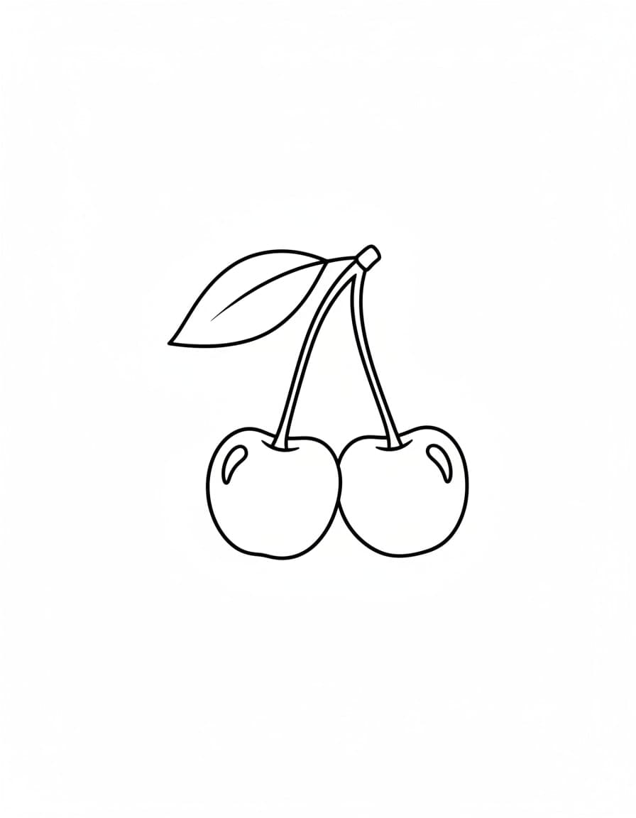 Minimalist Cherry Pair Temporary Tattoo — view 1