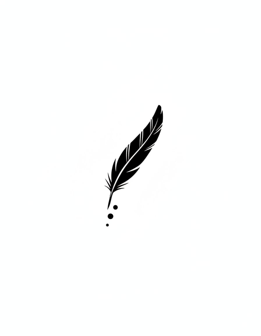Minimalist Falling Feather Dots Temporary Tattoo — view 1
