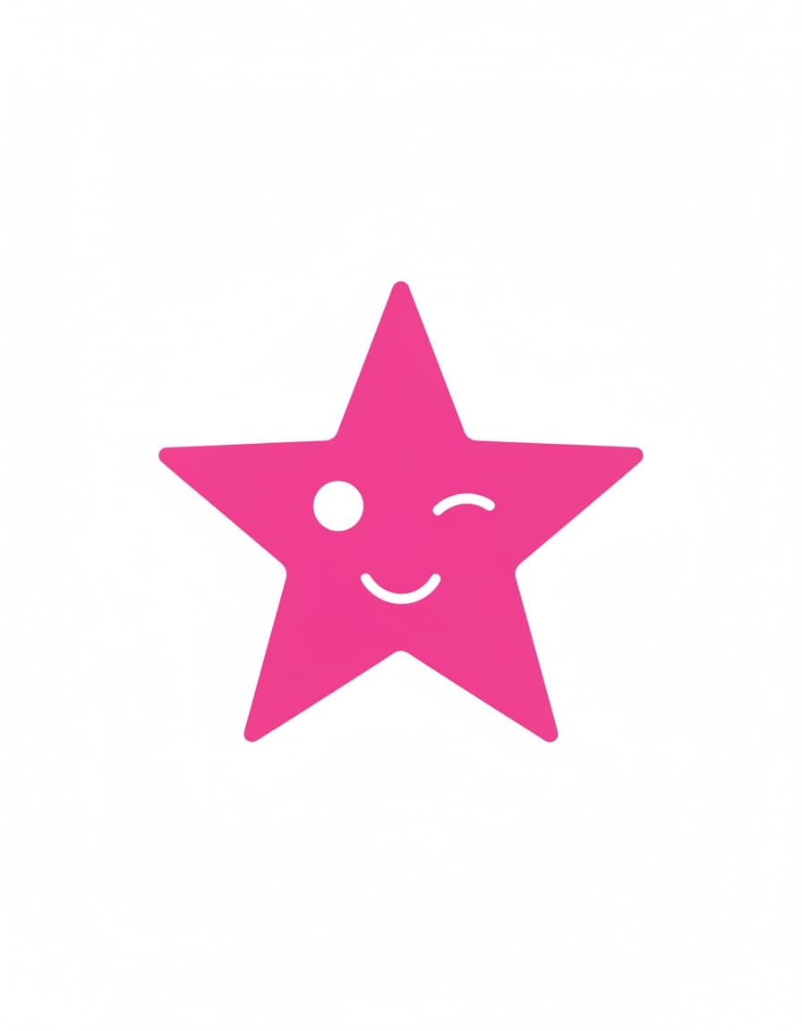 Fluo Smiley Star Temporary Tattoo — view 1