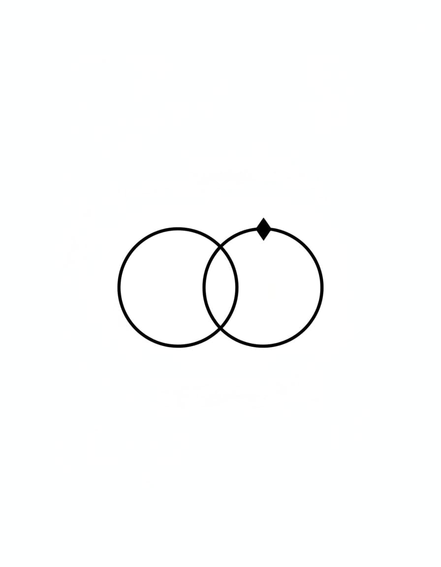 Minimalist Interlocked Rings Minimal Temporary Tattoo — view 1