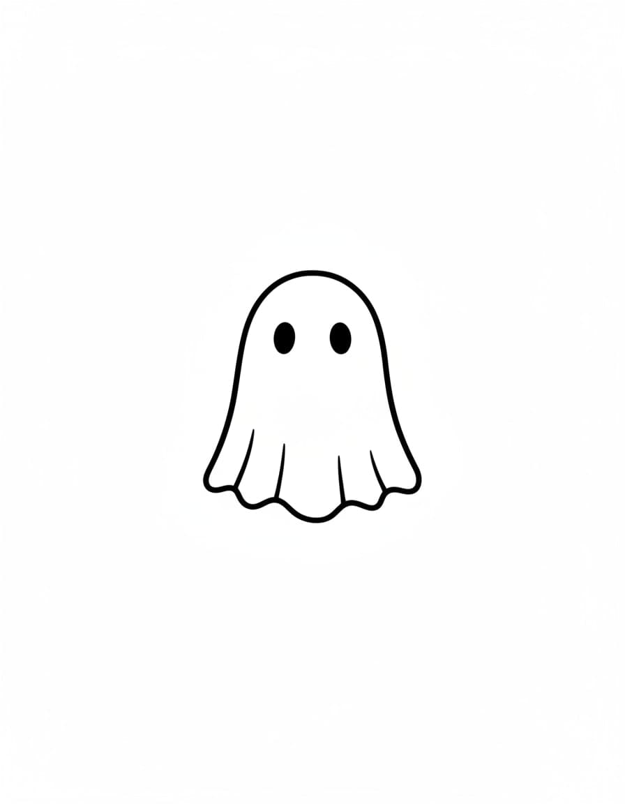 Minimalist Little Ghost Temporary Tattoo — view 1