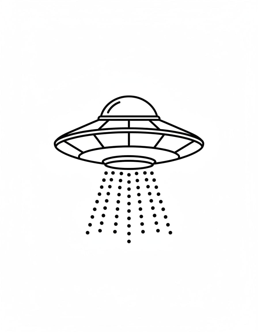 Minimalist Little UFO Temporary Tattoo — view 1