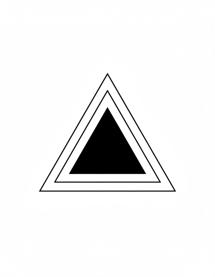 Minimalist Nested Triangles Temporary Tattoo — view 1