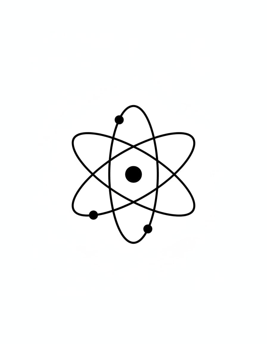 Minimalist Orbit Atom Temporary Tattoo — view 1
