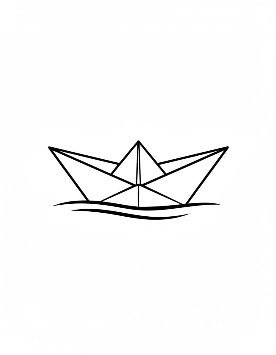 Minimalist Paper Boat Temporary Tattoo — view 1