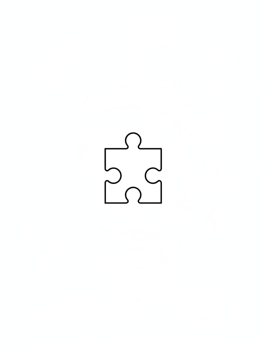Minimalist Puzzle Piece Temporary Tattoo — view 1