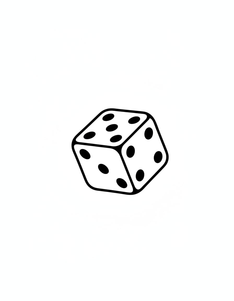 Minimalist Seven Pip Die Temporary Tattoo — view 1