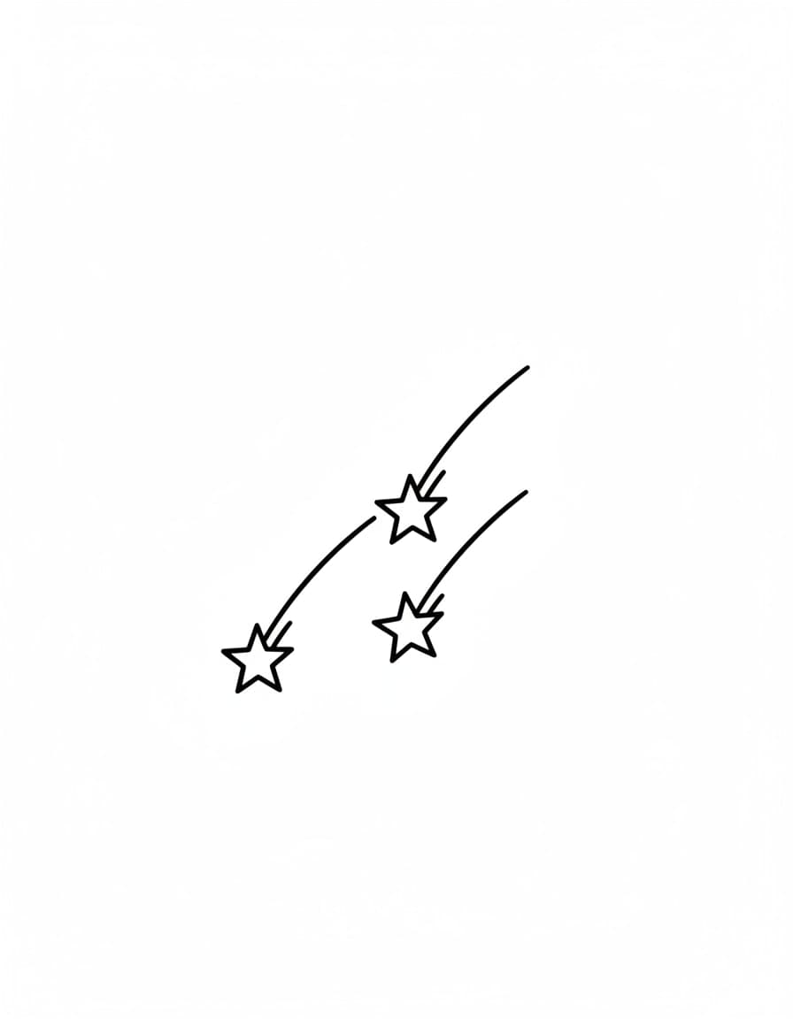 Minimalist Shooting Stars Trio Temporary Tattoo — view 1