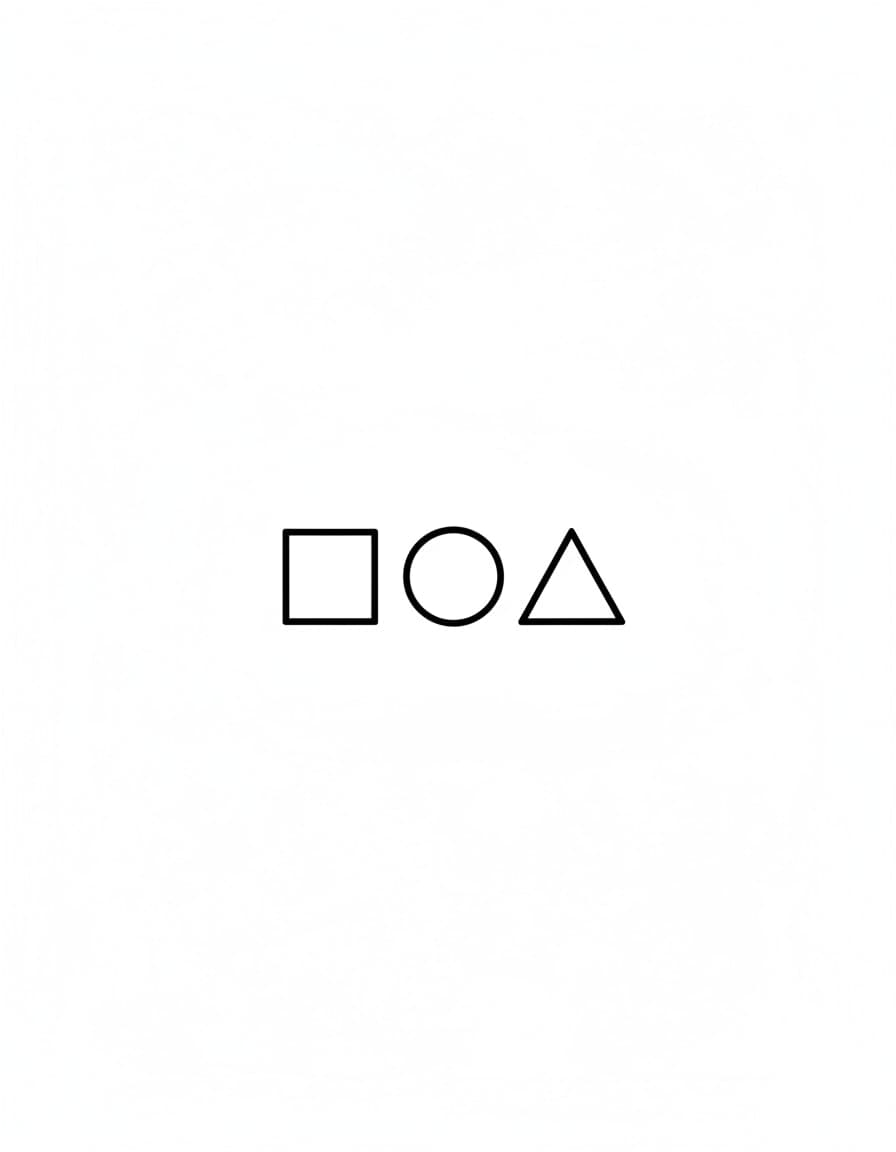 Minimalist Square Circle Triangle Temporary Tattoo — view 1
