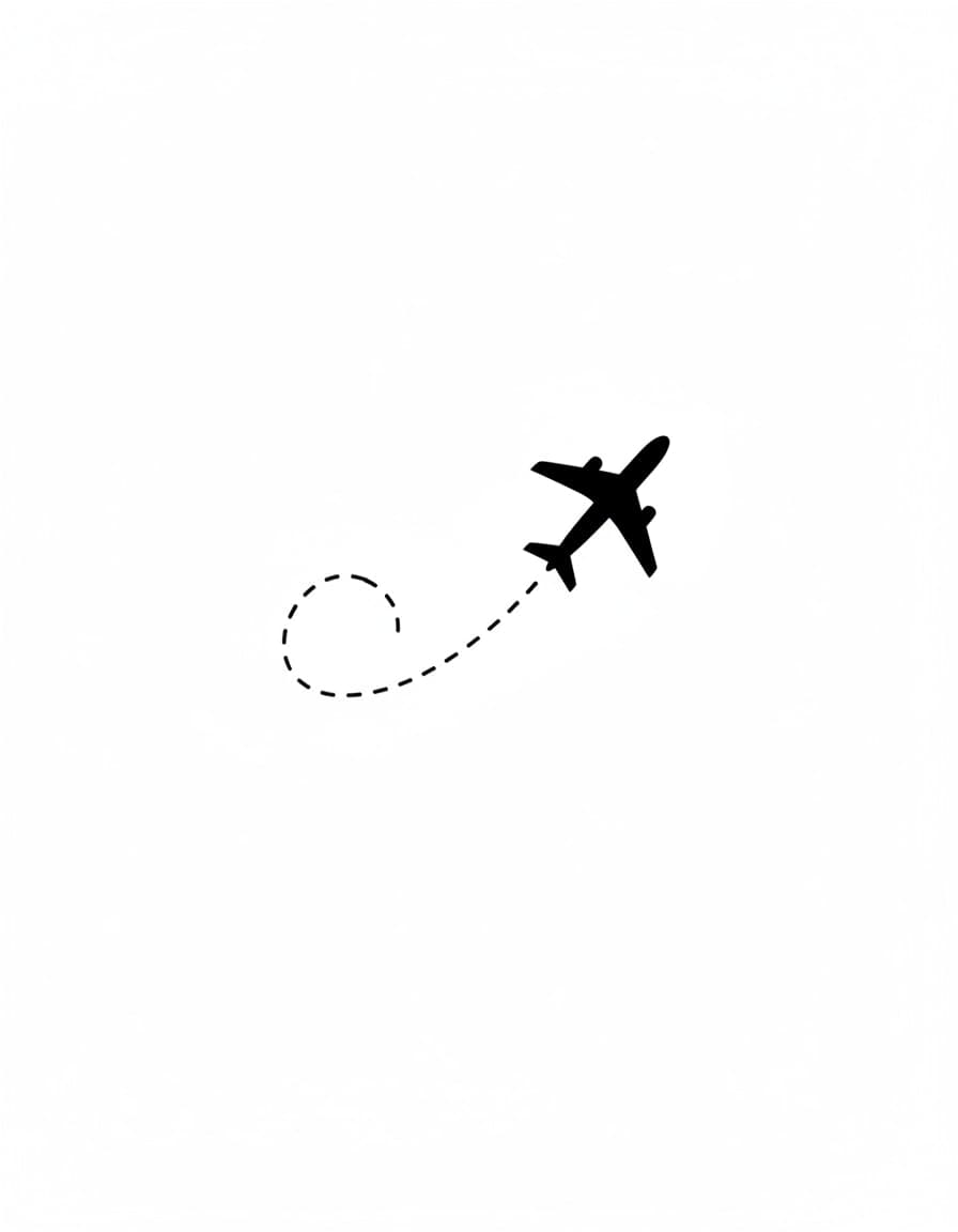 Minimalist Tiny Airplane Temporary Tattoo — view 1