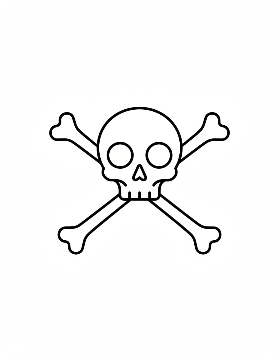Minimalist Tiny Skull and Crossbones Temporary Tattoo — view 1