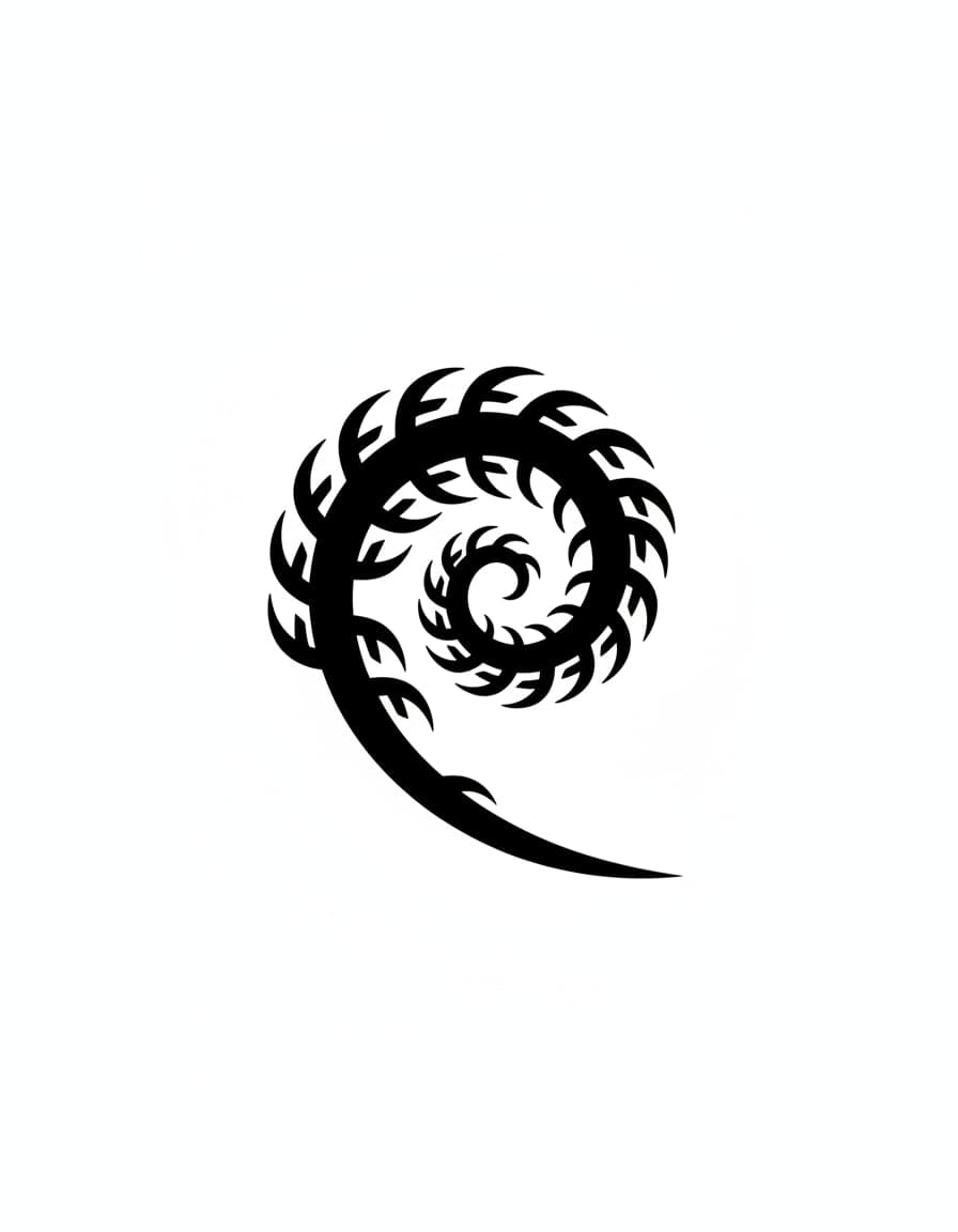 Fern Spiral Temporary Tattoo — view 1