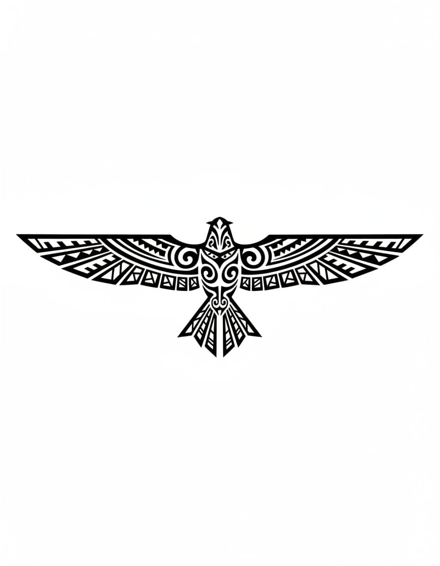 Polynesian-Style Frigate Bird Temporary Tattoo — view 1