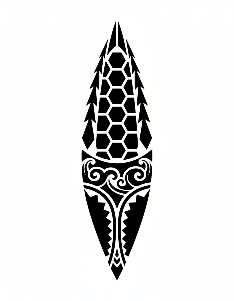Polynesian-Style Half Sleeve Panel Temporary Tattoo — view 1