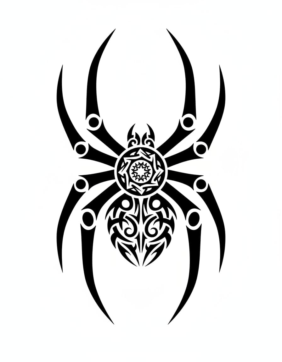 Tribal Tribal Spider Temporary Tattoo — view 1