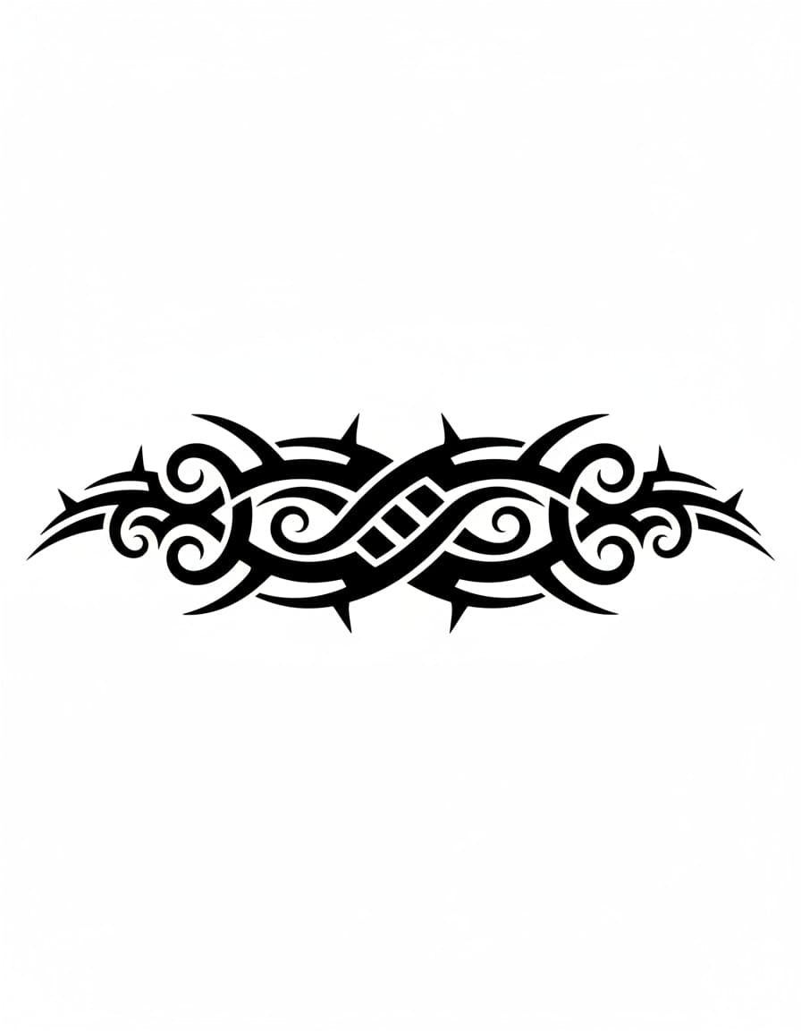 Tribal Tribal Thorn Armband Temporary Tattoo — view 1