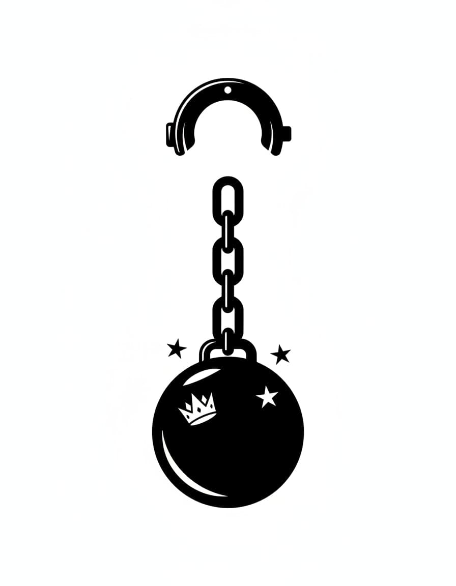 Blackwork Ball and Chain Temporary Tattoo — view 1