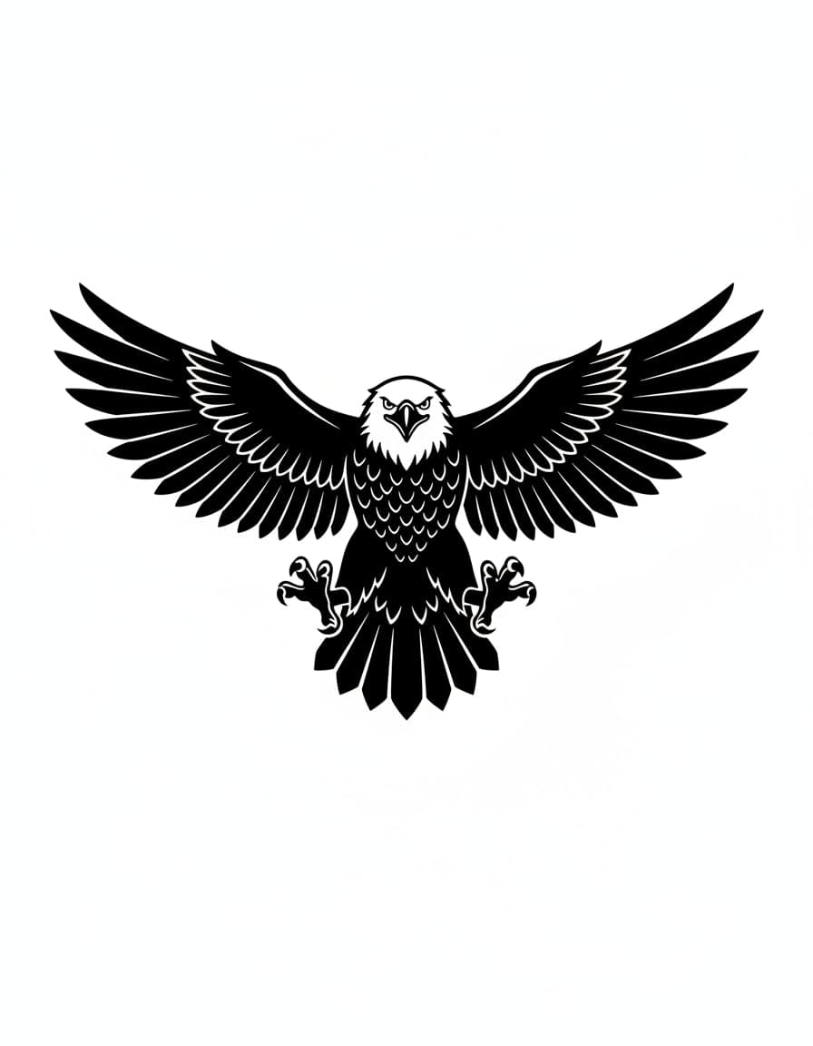 Blackwork Eagle Temporary Tattoo — view 1