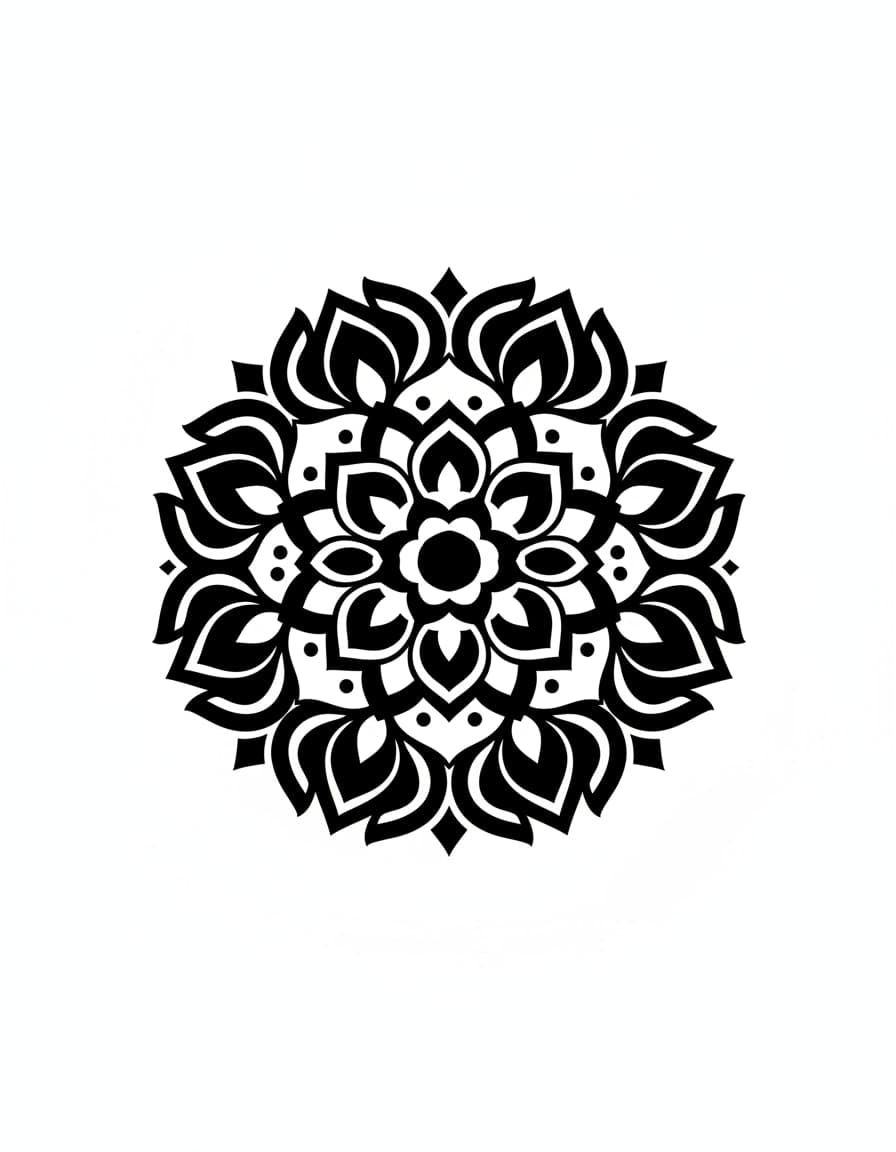 Blackwork Mandala Temporary Tattoo — view 1