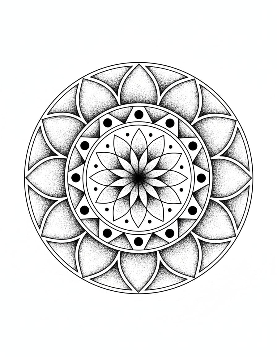 Dotwork Mandala Temporary Tattoo — view 1