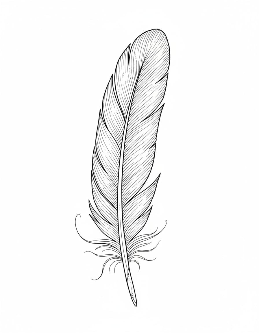 Fine Line Feather Temporary Tattoo — view 1
