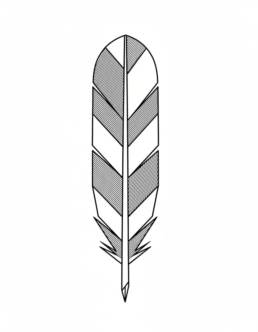 Geometric Feather Temporary Tattoo — view 1