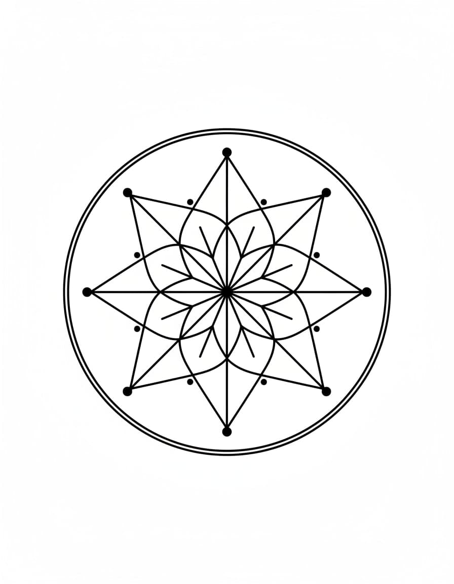 Geometric Rangoli Pattern Temporary Tattoo — view 1