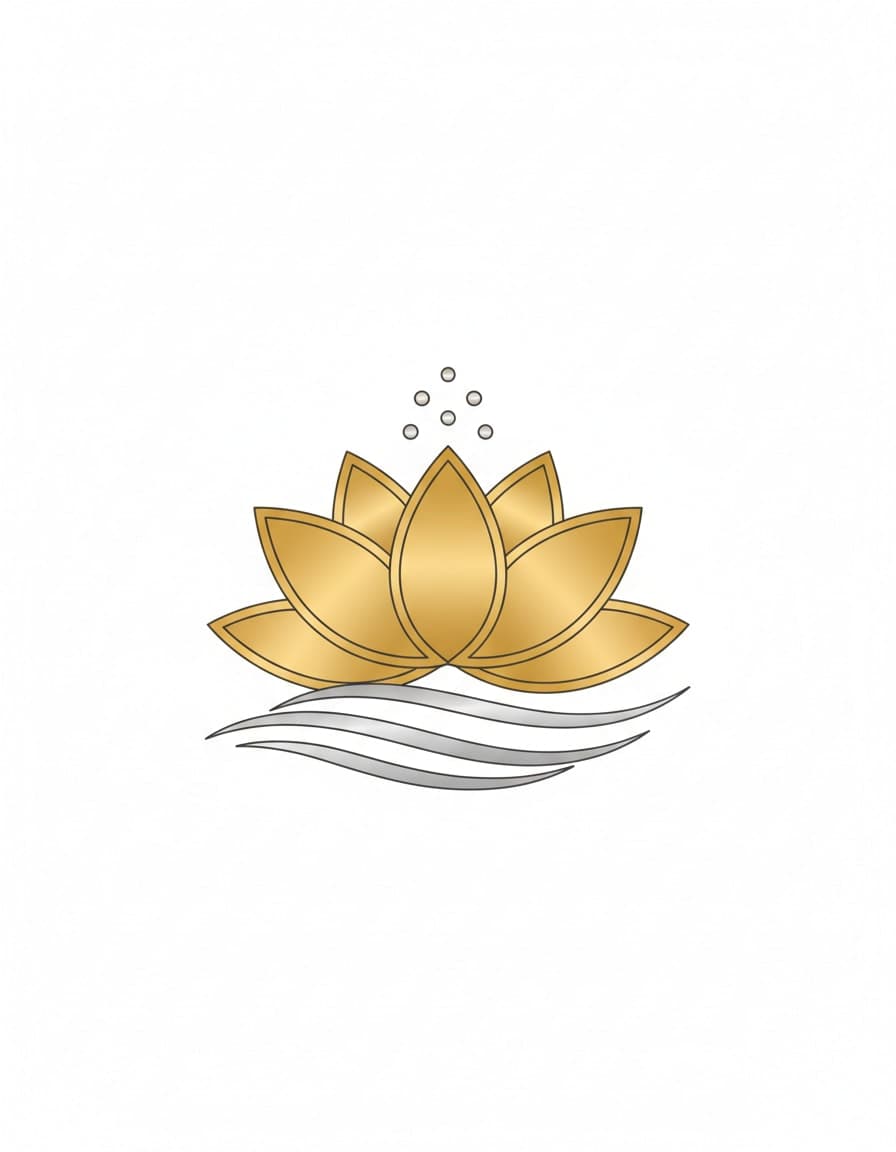 Gold and Silver Lotus Temporary Tattoo — view 1