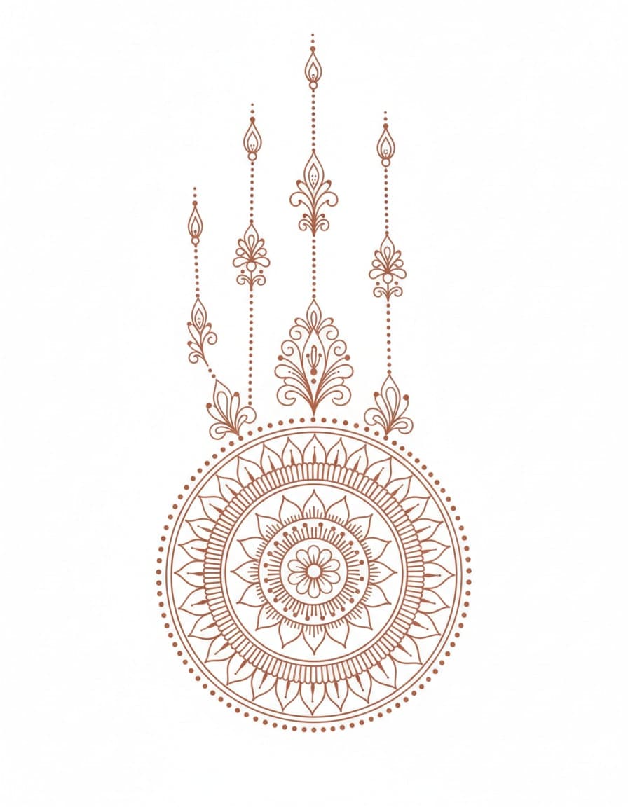 Henna-Style Hand Mandala Temporary Tattoo — view 1