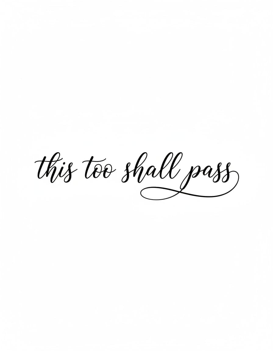 This Too Shall Pass Lettering Temporary Tattoo — view 1