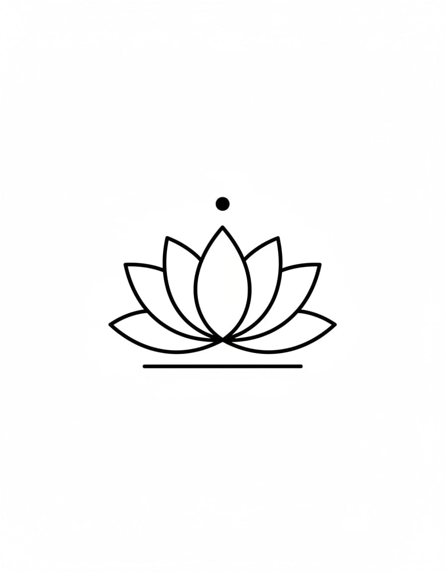 Minimalist Lotus Flower Temporary Tattoo — view 1