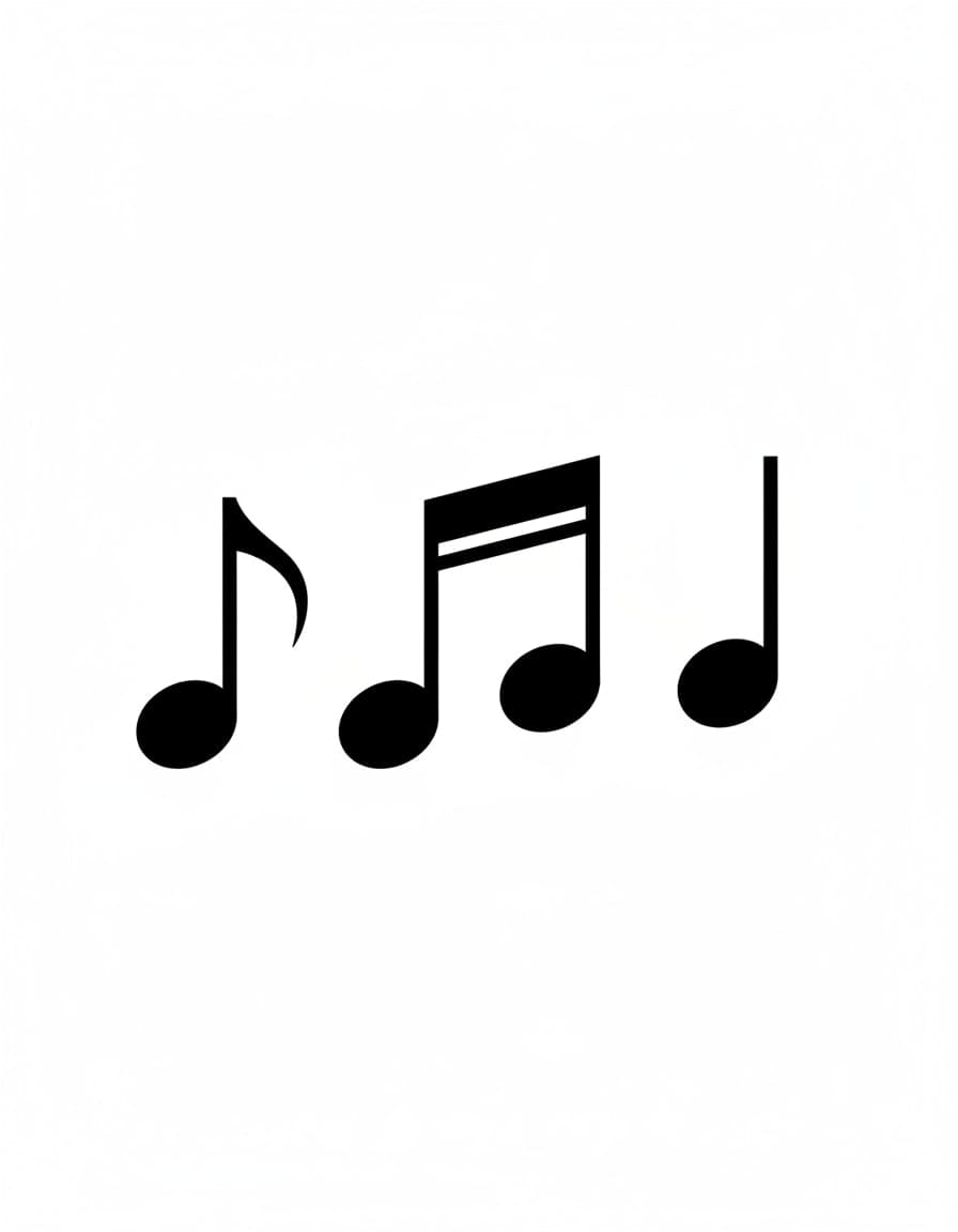 Minimalist Music Notes Temporary Tattoo — view 1