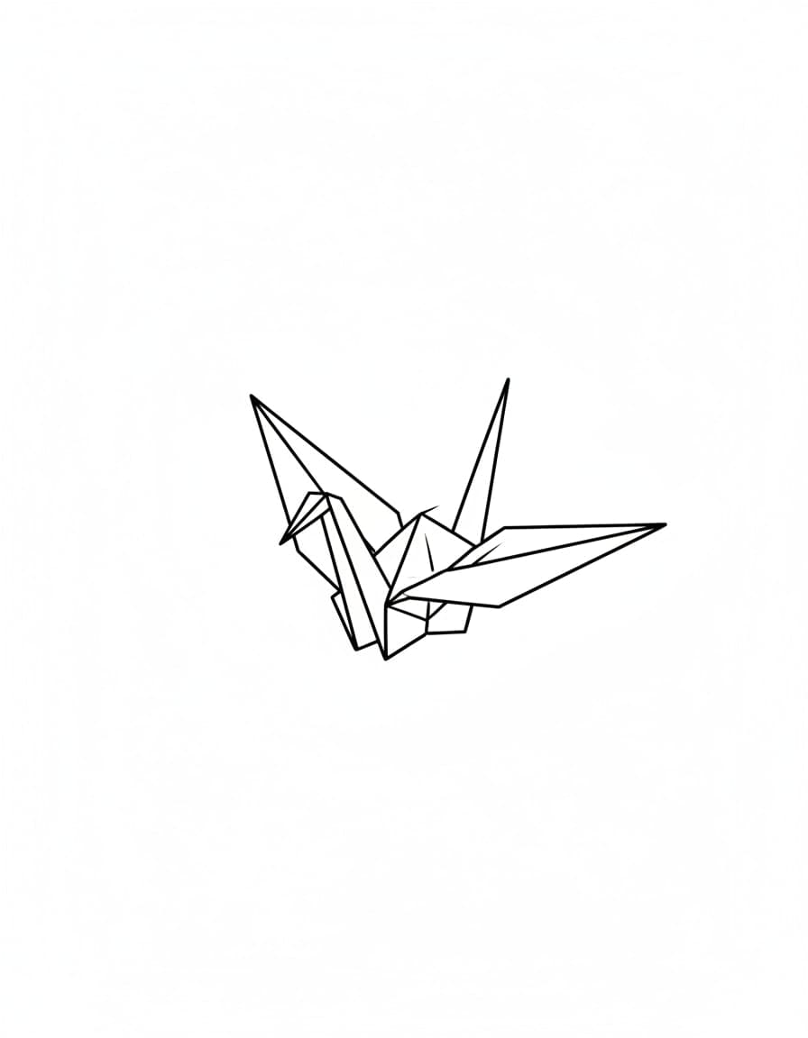 Minimalist Origami Crane Temporary Tattoo — view 1