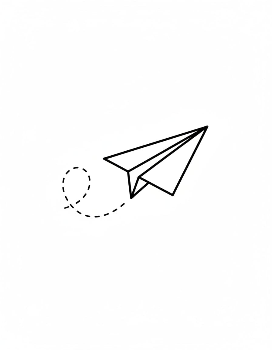 Minimalist Paper Plane Temporary Tattoo — view 1