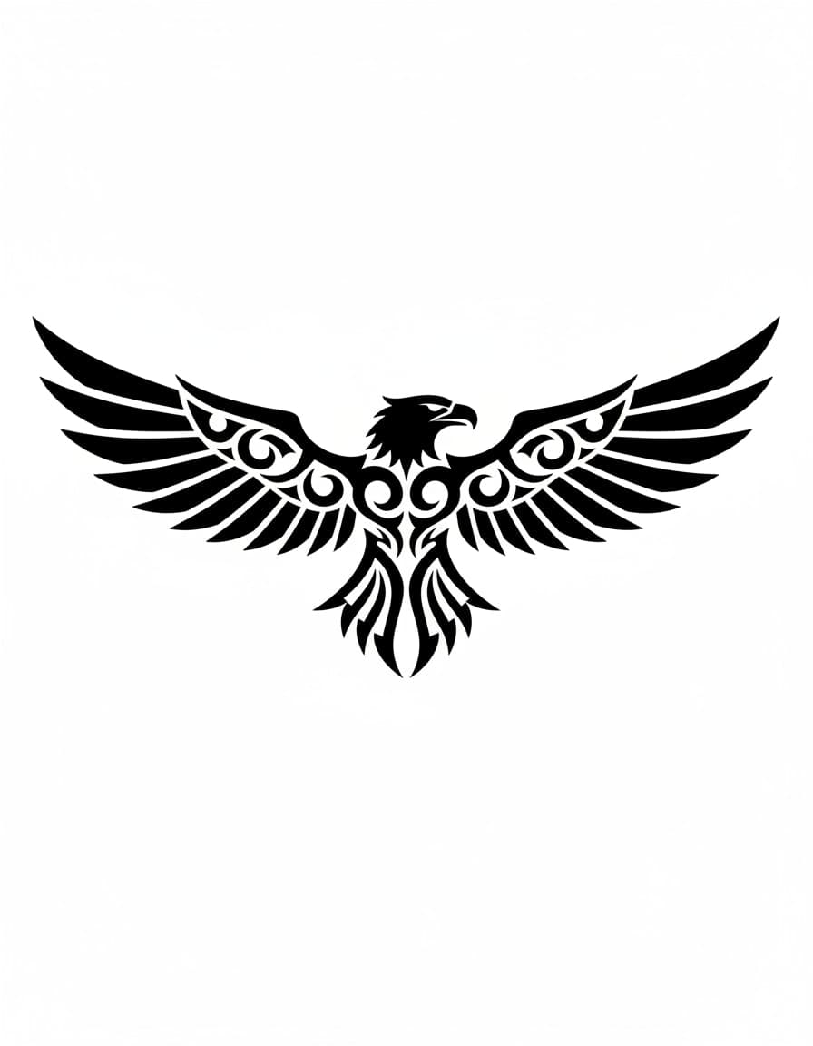 Tribal Eagle Temporary Tattoo — view 1