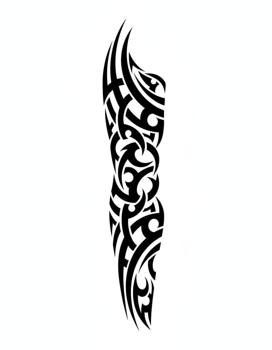 Tribal Half Sleeve Temporary Tattoo — view 1