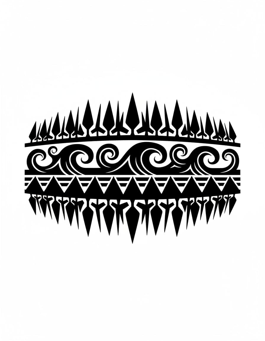 Polynesian-Style Armband Temporary Tattoo — view 1