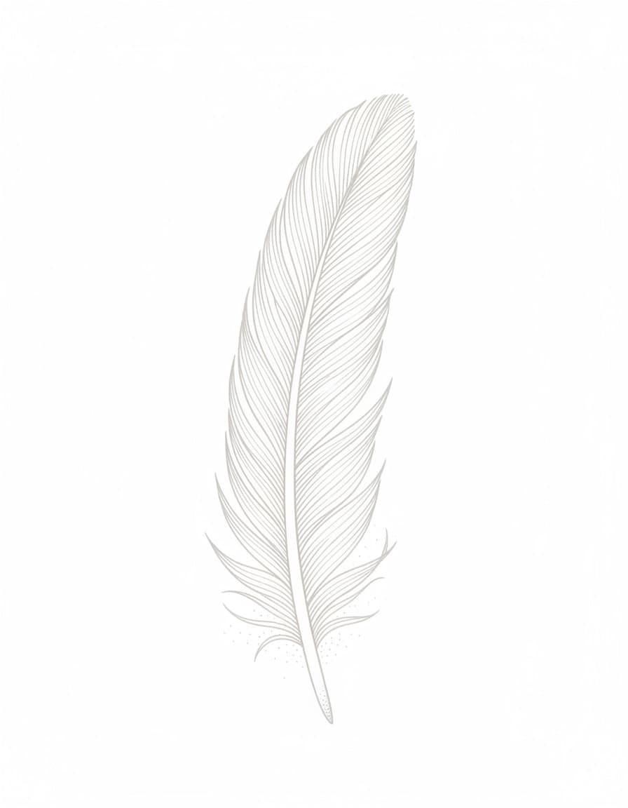 White Feather Temporary Tattoo — view 1