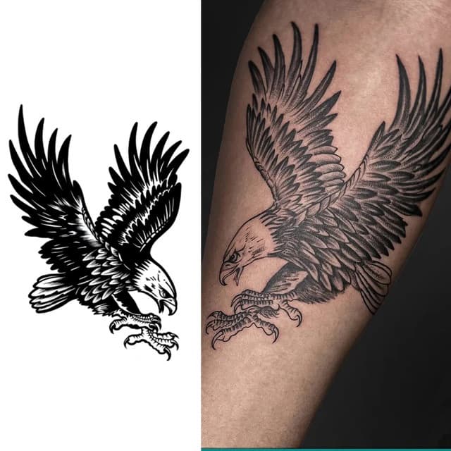 Diving eagle — view 1