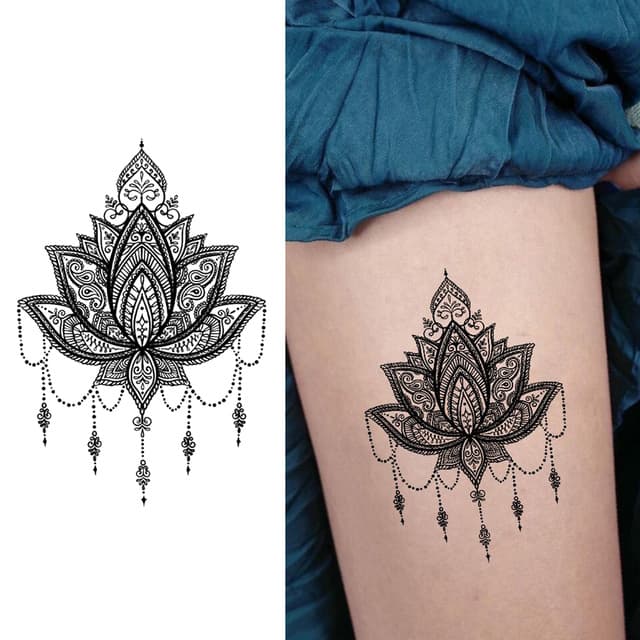 Mandala lotus pendant — view 1