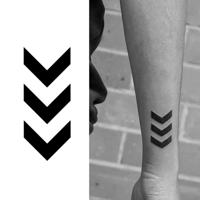 Triple chevron arrows — view 1