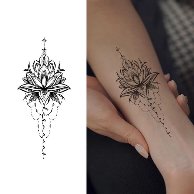 Lotus mandala with beads — view 1