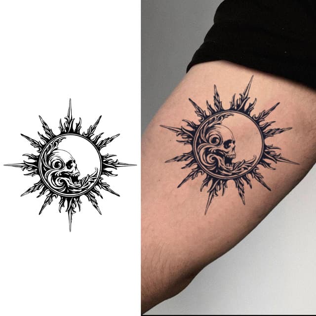 Sun and skull medallion — view 1