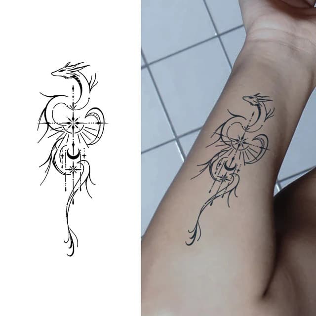 Dragon and compass — view 1